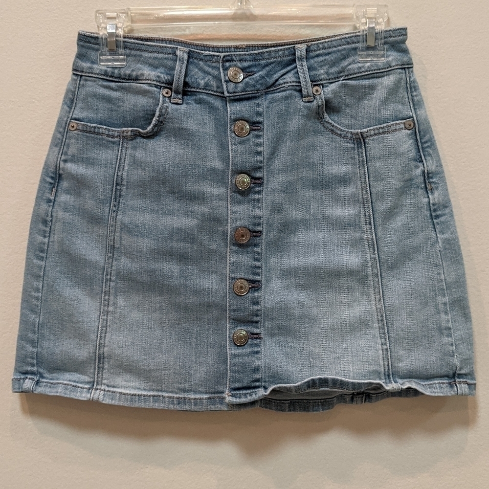 American Eagle Super Stretch Denim Skirt Size 2 - Picture 1 of 7